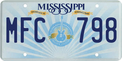 MS license plate MFC798
