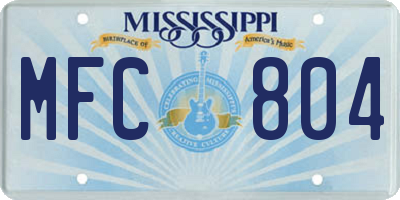 MS license plate MFC804