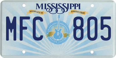 MS license plate MFC805