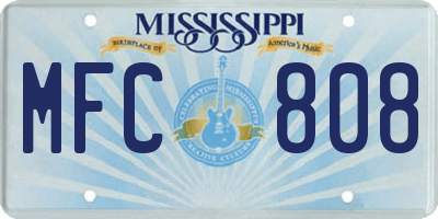 MS license plate MFC808