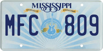MS license plate MFC809