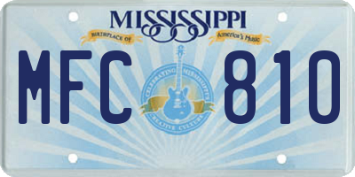 MS license plate MFC810