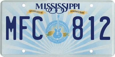 MS license plate MFC812