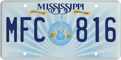 MS license plate MFC816