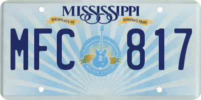 MS license plate MFC817