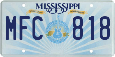 MS license plate MFC818