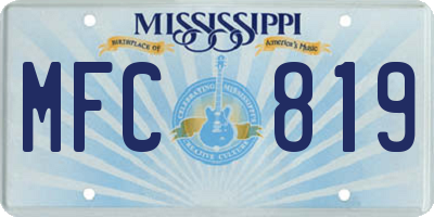 MS license plate MFC819