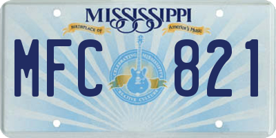 MS license plate MFC821