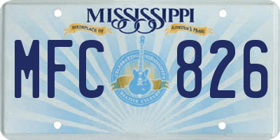 MS license plate MFC826