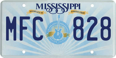 MS license plate MFC828