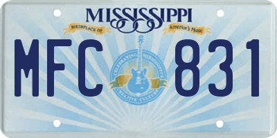 MS license plate MFC831