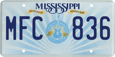 MS license plate MFC836