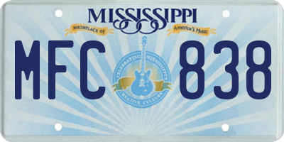 MS license plate MFC838