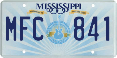 MS license plate MFC841