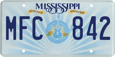 MS license plate MFC842