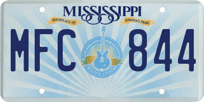 MS license plate MFC844