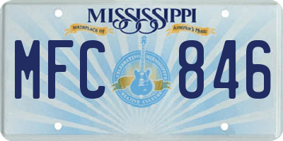 MS license plate MFC846