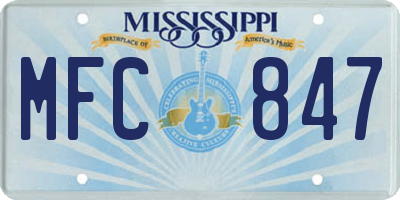 MS license plate MFC847