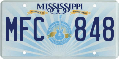MS license plate MFC848