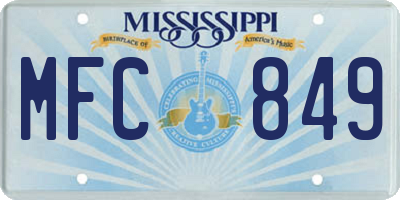 MS license plate MFC849