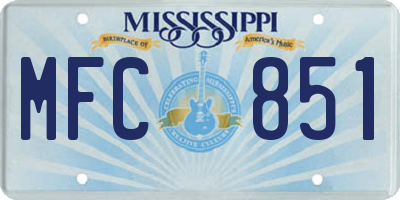 MS license plate MFC851