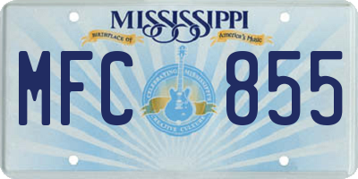 MS license plate MFC855