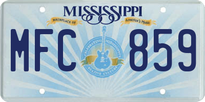 MS license plate MFC859