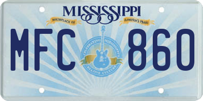 MS license plate MFC860