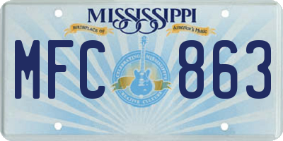 MS license plate MFC863