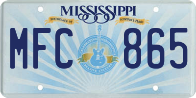 MS license plate MFC865