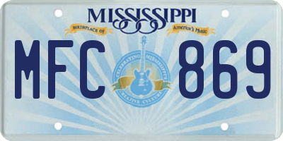 MS license plate MFC869
