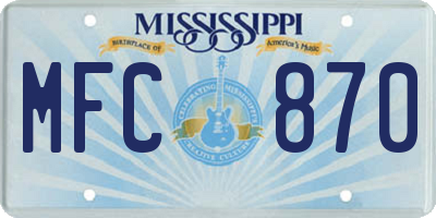 MS license plate MFC870