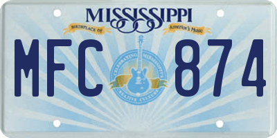 MS license plate MFC874