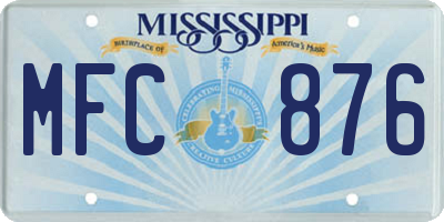 MS license plate MFC876