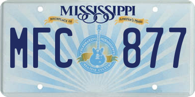 MS license plate MFC877