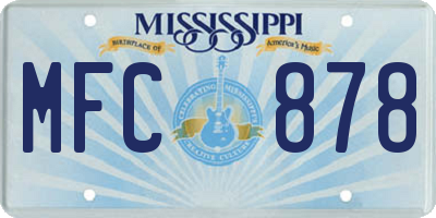 MS license plate MFC878