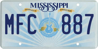 MS license plate MFC887