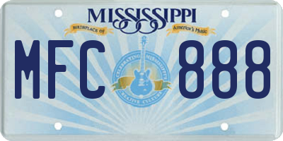 MS license plate MFC888