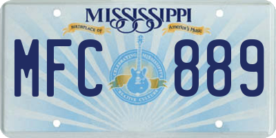 MS license plate MFC889