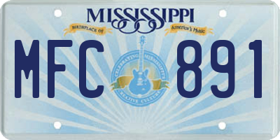 MS license plate MFC891