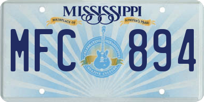 MS license plate MFC894