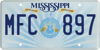MS license plate MFC897