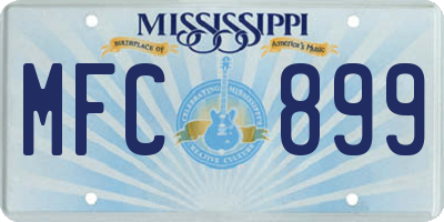 MS license plate MFC899