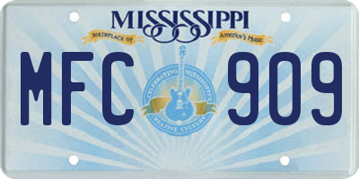 MS license plate MFC909