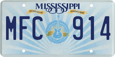 MS license plate MFC914