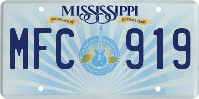 MS license plate MFC919