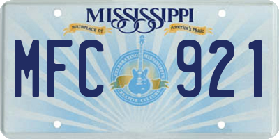 MS license plate MFC921