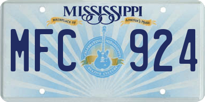MS license plate MFC924
