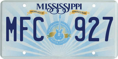MS license plate MFC927