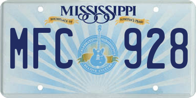 MS license plate MFC928
